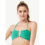 Love & Sports Women's Bandeau Bikini Top with Removable Strap, Velour