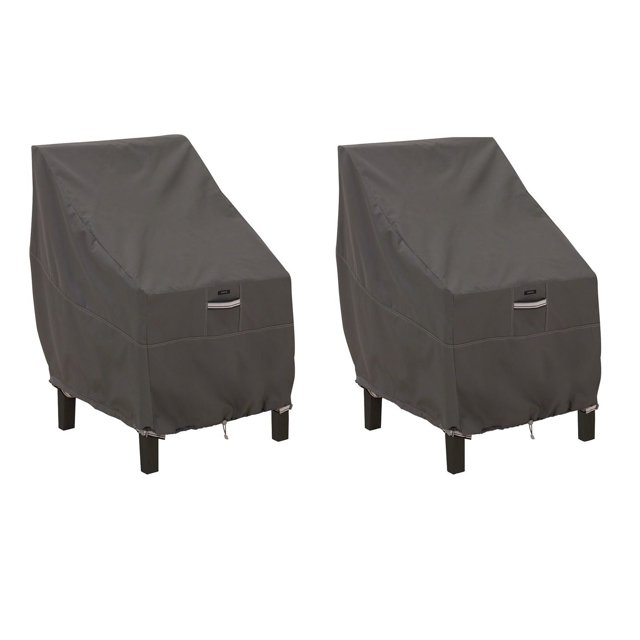 Classic Accessories Ravenna Water-Resistant 25.5 Inch Patio Chair Cover, 2 Pack, Outdoor Patio Chair Covers