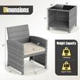 thumbnail image 3 of Costway 3 PCS Patio Furniture Set with Tempered Glass Coffee Table & Soft Seat Cushions White, 3 of 10