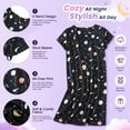 thumbnail image 6 of Zando 2 Pack Cotton Womens Nightgown Short Sleeve Sleep Shirt Print Pajama Dress M-2XL, 6 of 6