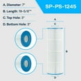thumbnail image 2 of SpiroPure Replacement for Easy Clear C550 Hayward CX 550 Pleatco PA55 Unicel C-7455 Pure N Clean PC-1245 Filbur FC-1245 Hot Tub Spa Pool Filter Replacement Cartridge, 2 of 7