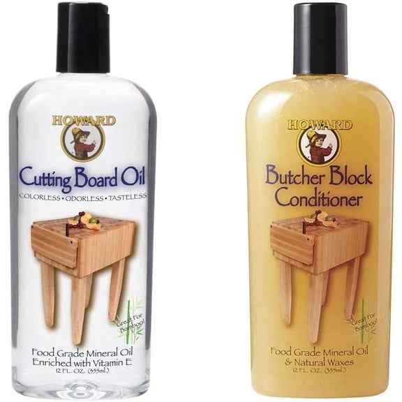 HOWARD Butcher Block Conditioner and Cutting Board Oil, Food Grade Conditioner and Oil, Great for Wooden Bowls and Utensils, Re hydrate your Cutting Blocks, 12 Fl Oz Pack of 1