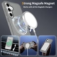 thumbnail image 4 of Asuwish Phone Case for Samsung Galaxy S25 FE 5G Tempered Glass Screen Protector Magnetic Folding Stand Frosted Translucent Rugged Shockproof Protective Cell Cover S 25 EF AI S25FE 25S Women Men Grey, 4 of 6