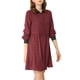 thumbnail image 1 of INSPIRE CHIC Camisa vestido de manga larga de cuadros con cuello de punta L Vino, 1 of 7