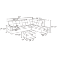 thumbnail image 5 of Aukfa Sectional Sofa, Living Room Couch with Storage Ottoman, Left Facing Chaise, Flannel, Black, 5 of 10