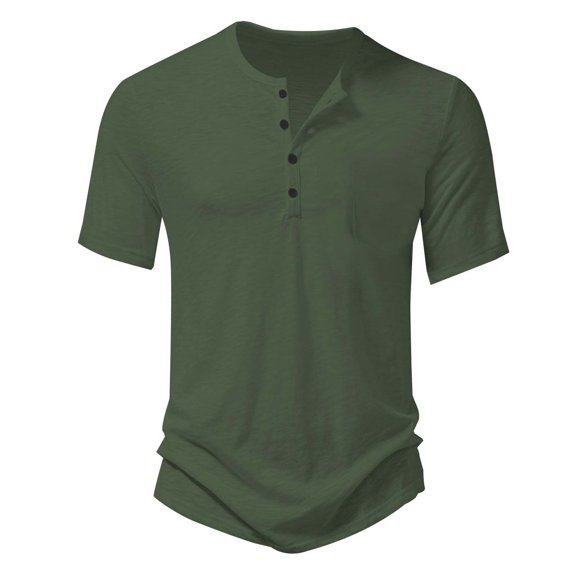 Men Shirts Casual Short Sleeve Solid Color Button Up Tee Outdoor Activities Spring Summer Comfortable Tops