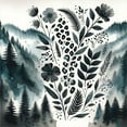 thumbnail image 3 of Ambesonne Nature Art Duvet Cover Set, Mountains Nordic Floral, Calking, Dark Petrol Blue White, 3 of 6