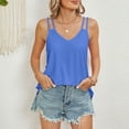 thumbnail image 4 of Womens Shirts Blouse Women's Summer Sleeveless Refreshing Tank Top T-shirt Casual Loose Strap Open Back Tank, 4 of 7