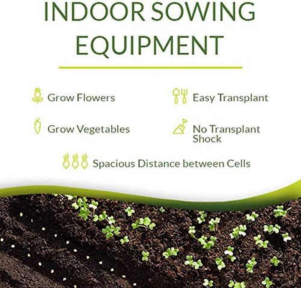 Seed Starter Kit with 60 Cell Planting Block, Base Tray, Humidity Dome & 60 Bio Sponges