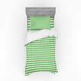 thumbnail image 2 of Ambesonne Geometric Bedding Set 4 Pcs, Green White Gingham, Queen, Green and White, 2 of 3