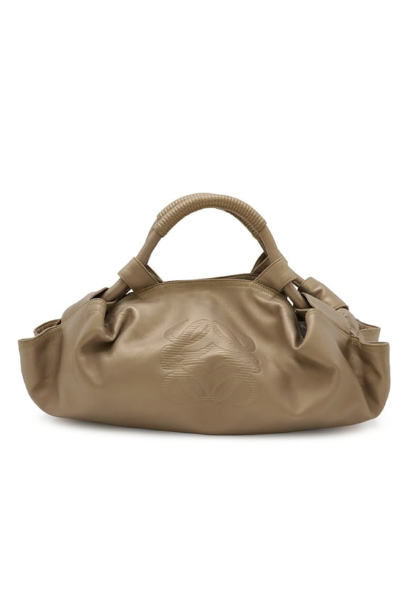 Pre-Owned LOEWE Anagram Nappa Aire Handbag, Leather, Champagne Gold