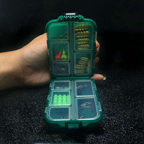 Edtara Waterproof Plastic Fishing Tackle Box 10 Compartments Hooks Lure Baits Storage Case Organizer