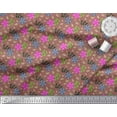 thumbnail image 3 of Soimoi Toile de Popeline de Coton Feuilles, Imprimé Floral Fleurs Roses et Bleu Lavande par Yard 56 Pouces de Large, 3 of 3