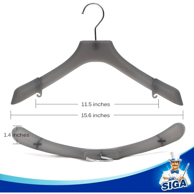 BonDream 6-Pack Heavy Duty Plastaic Extra-Wide Arm 15-23 Suits Clothes  Hangers with Swivel Hooks,Perfect for Coat,Jacket,Dress,Shirt,Trousers or