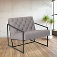 thumbnail image 4 of HERCULES Madison Series Retro Light Gray Leather Tufted Lounge Chair, 4 of 6