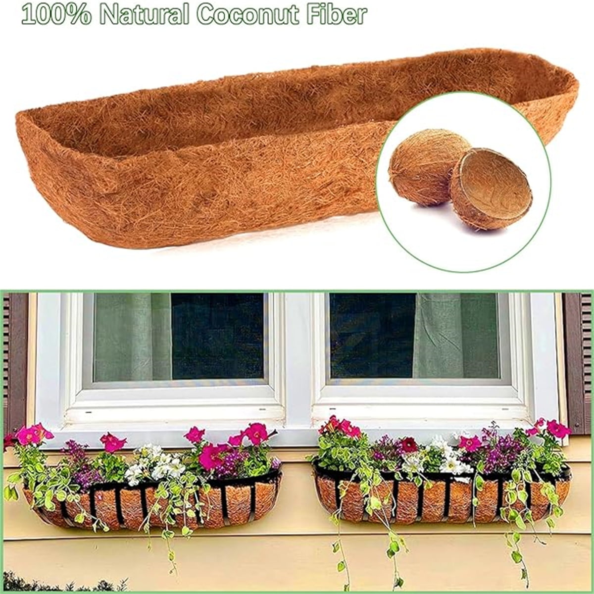 APACALI 2 PCS Basket Liners For Wall Planters 36 Inch, Hanging Baskets