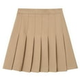 thumbnail image 4 of Womens Elegant Solid Color High Waist Pleated Short Skirt Tennis School Uniform Flared Skirts A Line Ruffle Cheer Skirt, 4 of 9