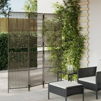 vidaXL Room Divider 3 Panels Gray Poly Rattan