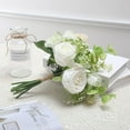 thumbnail image 3 of Roses Artificial Flowers in Vase,Realistic Floral Fake Roses Bouquet Silk Flower Arrangement with Vase Faux Roses with Stems for Table Centerpieces Home Office Kitchen Decor (Green), 3 of 5