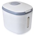 thumbnail image 3 of Recipiente de cocina Jarra sellada Capacidad de gran capacidad Cubo de arroz Animal Mascota Alimento Dispensador Cocina Cocina Pasta Azúcar Gris M Inevent HA011804-01, 3 of 7