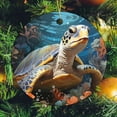 thumbnail image 6 of Oil Painting of A Sea Turtle with Coral And Sea Shells Ceramics Ornaments Sea Turtle Christmas Tree Ornaments Best Gifts for Christmas Housewarming Gift, 6 of 8