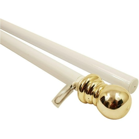 America's Flag Company HW6SPINWP 6-Foot Aluminum Spinner Flagpole, White