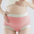 thumbnail image 7 of Maternity Belly Support Underwear Womens Plus Size High Waist Cotton Ribbed Panties Mom Stretchy Full Briefs 4XL, 7 of 7