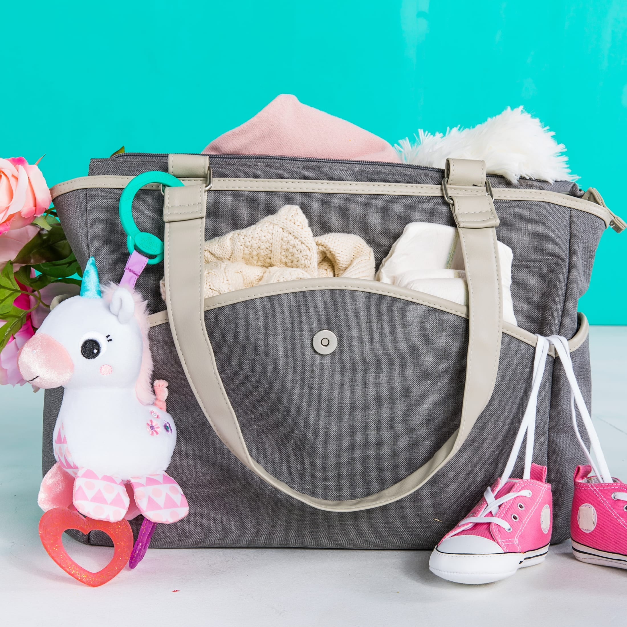 Bright Starts Sparkle & Shine Unicorn on-the-go Take-Along Clip-on Toy, Ages Newborn +