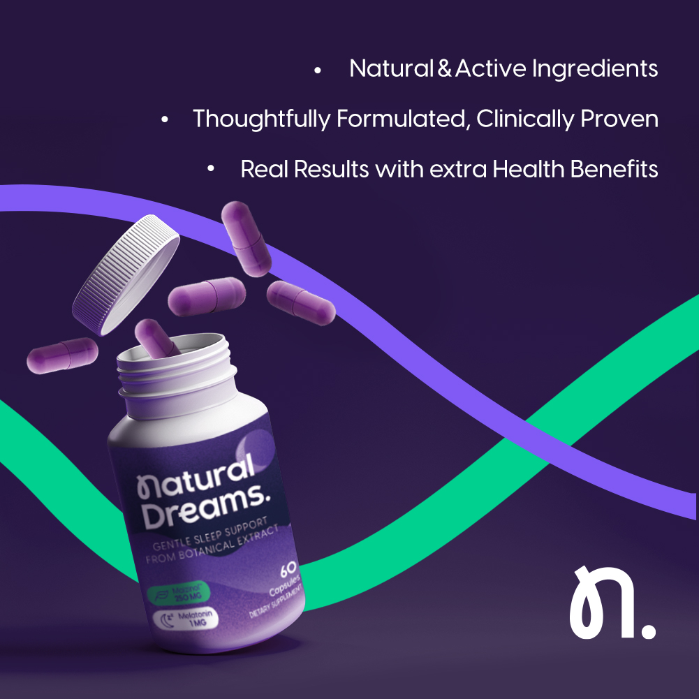 Univera Natural Dreams - Natural Sleep Aid, Non-Habit Forming Sleep Supplement w/ Valerian Root Extract, Melatonin, & Maizinol, 30 ct