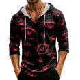 thumbnail image 3 of IAJDKMEK Men's Hoodie Halloween Shirt Tee - 3/4 Sleeve Funny Graphic Pullover, Great for Men's Casual Wear and Party Nights,Red S, 3 of 9