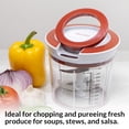 thumbnail image 2 of Valore Manual Food Processor Vegetable Chopper Large 1.2 L (5 Cup Capacity) - Easy to Clean Garlic Onion Cutter, Portable All Purpose Quick Chop Kitchen Essential - Heavy Duty Food Chopper, 2 of 6