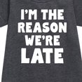 thumbnail image 2 of Instant Message - I'm The Reason We're Late - Toddler & Youth Girls Fleece Dress, 2 of 5