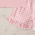 thumbnail image 4 of Kaprioy Girls Summer Outfits Toddler Baby Girl Birthday Outfit Birthday Girl I LOVE DADDY Print Shirt Ruffle Gingham Shorts Cute Summer Clothes, 4 of 7