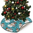 thumbnail image 5 of Coolnut Funny Snowman Santa Christmas Tree Mats Waterproof Tree Skirt, Merry Christmas Xmas Tree Stand Tray Mat Floor Protector Pad for Holiday Party Decoration, 28.3", 5 of 6