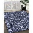 thumbnail image 3 of Ahgly Company Machine Washable Indoor Round Transitional Midnight Blue Area Rugs, 7' Round, 3 of 7
