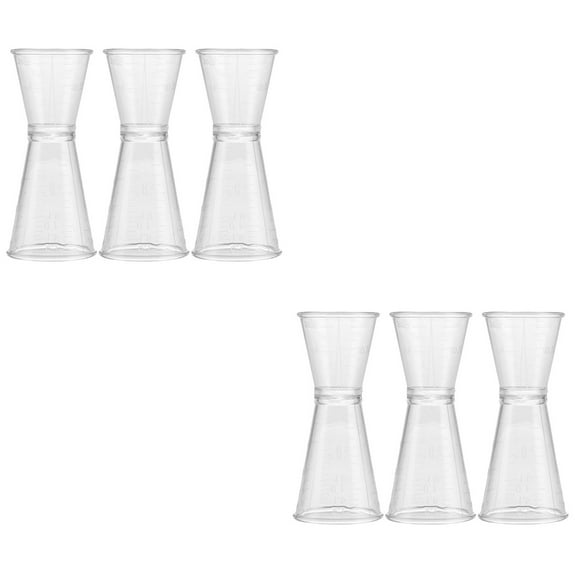 6 pcs  Double Sided Plastic Jigger Spirit Cocktail Measure Tool Bar Measuring Cup Double Cocktail Jigger