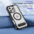 thumbnail image 2 of ELEHOLD for iPhone 16 Pro Max Case,Compatible with Mag Safe Accessory,Magnetic Heavy Duty Drop Protection Invisible Kickstand Rugged Military-Grade Protective Phone Case ,Black+Clear, 2 of 7