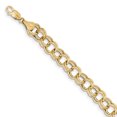 thumbnail image 1 of 10K Yellow Gold Hollow Double Link Charm Bracelet, 1 of 1