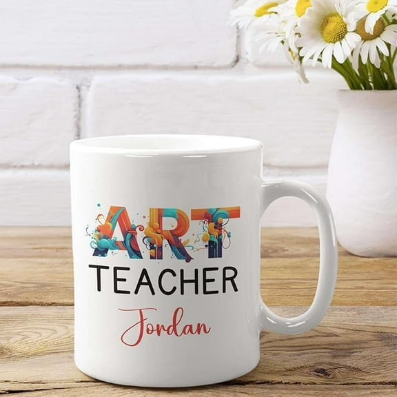 Personalized Math Teacher Coffee Mug with Custom Name – End of Year Gift from Student – Custom White Ceramic Tea Cup for Mathematics Teacher – Unique 11oz or 15oz Graduation Appreciation Present