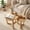 Natural, variant on Sunshen Farmhouse Round Nesting Coffee Table Set of 2,Solid Rubber Wood Tripod Legs, Compact Sofa Side Tables for Living Room Bedroom Small Spaces,Walnut