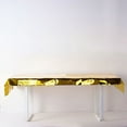 thumbnail image 5 of BalsaCircle 40" x 90" Gold Metallic Rectangular Disposable Plastic Tablecloth Tables, 5 of 7