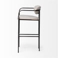thumbnail image 3 of Mercana Parker 30" Seat Height Cream Seat Black Metal Base Stool, 3 of 8
