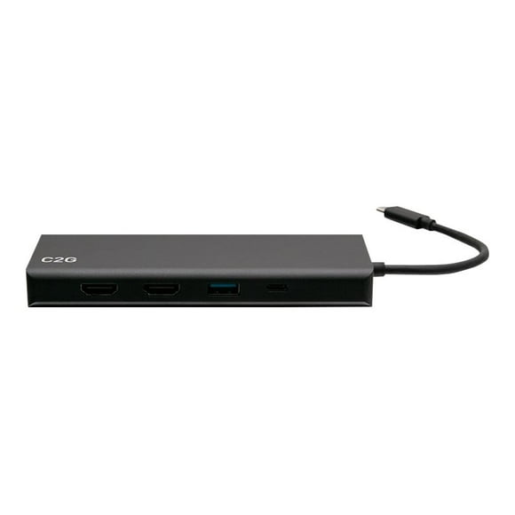 C2G USB C Docking Station - Dual Monitor Docking Station with 4K HDMI, USB, Ethernet, and AUX - Power Delivery up to 60W - Docking station - USB-C / Thunderbolt 3 - 2 x HDMI - 1GbE - TAA Compliant