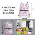 thumbnail image 3 of Wukai No Drama Llama Waterproof Drawstring Backpack with Zipper Pocket,Large Foldable Gym Bag for Women and Men, Perfect for Sports, Yoga, and Travel, 3 of 8