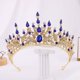 thumbnail image 2 of Zhuge Tiara de boda para novia, diadema de princesa, corona de novia, joyería para el cabello con diamantes de imitación de cristal, decoración para novia, cumpleaños, graduación, boda (amarillo), 2 of 4