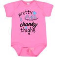thumbnail image 3 of Inktastic Pretty Eyes and Chunky Thighs Blue Hearts Boys or Girls Baby Bodysuit, 3 of 5