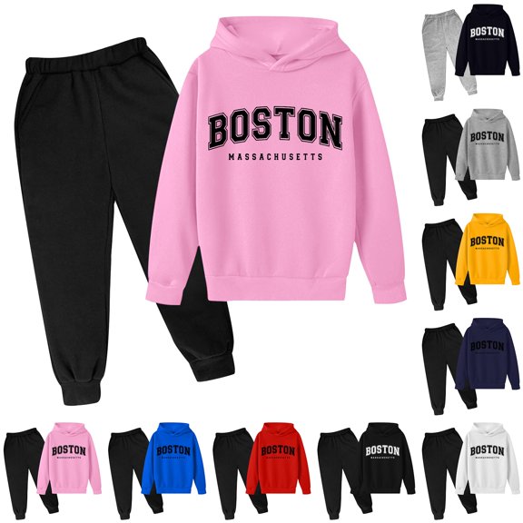 Boys Tracksuits Hoodies and Joggers Pants Set Soccer Outfit Regular Fit Hoodie Sets 2 Pieces Sweatsuits for Boys Back To School Clothes for Boys