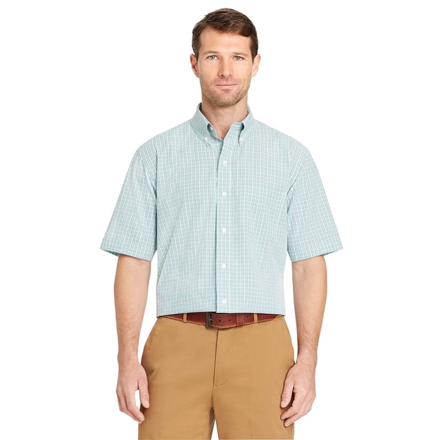 Camisa Arrow Hamilton de Manga Corta a Cuadros en Aqua Haze Talle 3XL