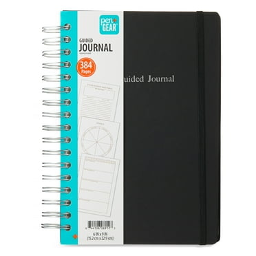 Pen+Gear Guided Journal with Daily Prompts, Black, 6" x 9", 384 Pages, All Ages