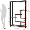 thumbnail image 3 of Tribesigns 5-Tier Tall Indoor Plant Stand, 70.9 inches Plant Shelf with 10PC Hanging Hooks, Brown, 3 of 7